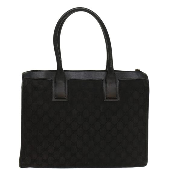 GUCCI GG Canvas Hand Bag Leather Black 000 0854 000 0854 - Picture 3 of 12